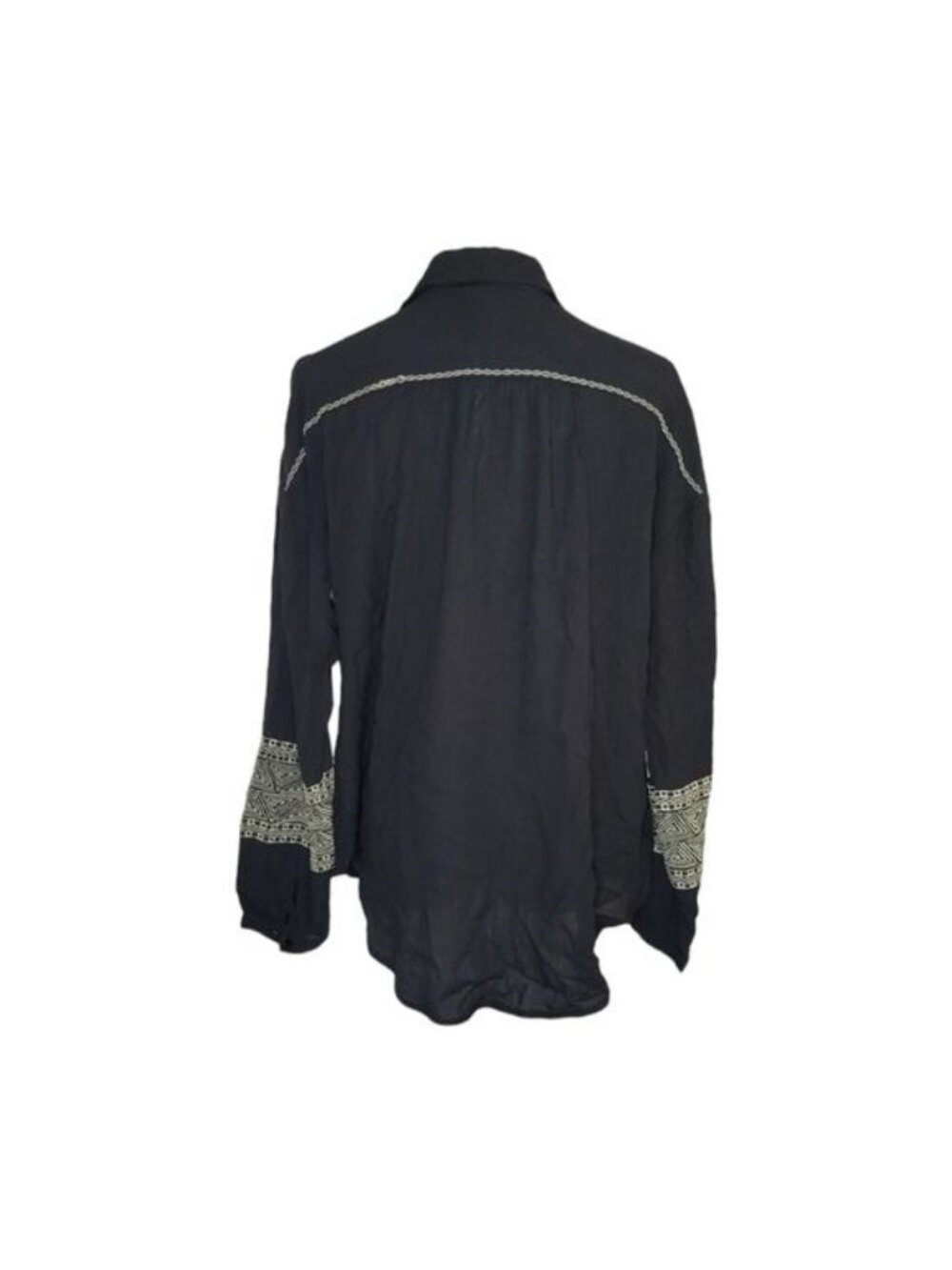 NWT Amuse Society Beach Vida Bling Jetset Woven Button Down Blouse Small - Picture 3 of 5